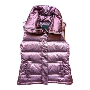 Talbots Purple Down Feather Puffer Vest Small